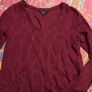 Halogen Deep Burgundy Long Sleeve Top